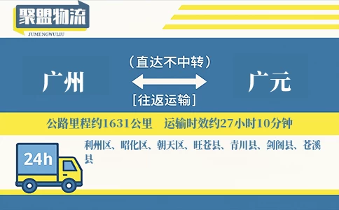 广州至广元物流专线